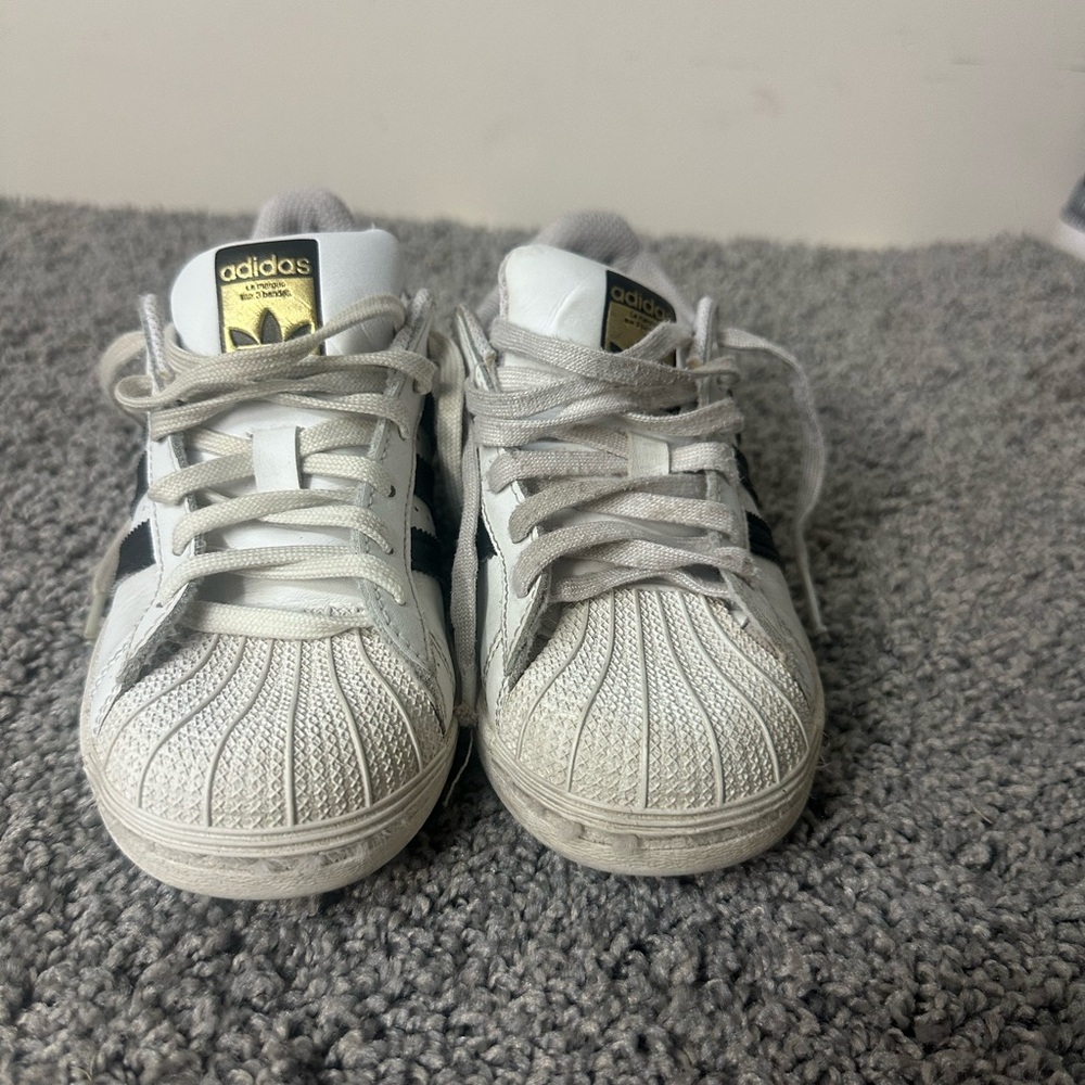 Adidas Kids White and Black Sneakers